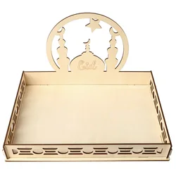 2022 Wooden decoration Eid Mubarak Ramadan Kareem Gul Bong/table decoration dessert tray crafts wholesale pallet