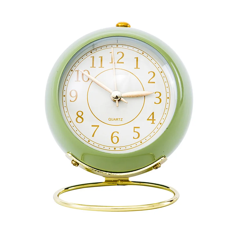 luxury electronic desk clock metal children classic Minimalist 3d alarm clock bedside cute student luminous table clock kid gift