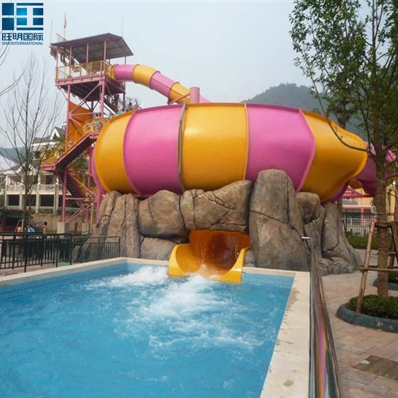 Attractive Indoor/Outdoor Fiberglass Aqua Slide Equipment for Amusement Parks Water Parks Pools Adults