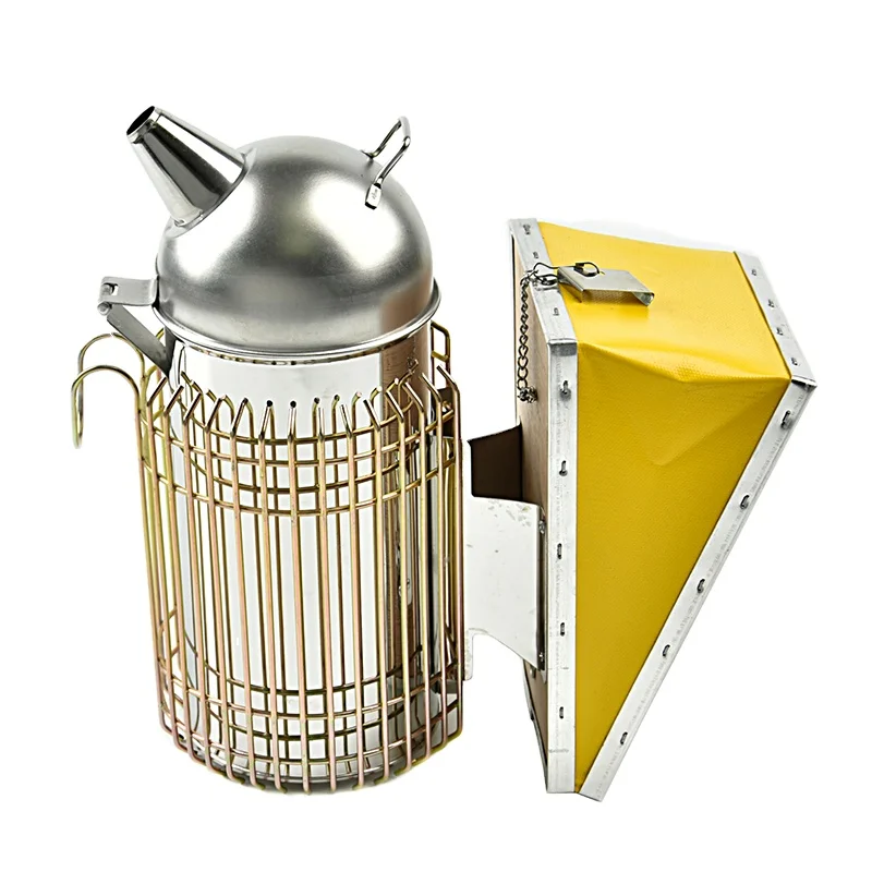 Hot Sale Lightweight Yellow Gas Box Manual Beekeeping Beehive Tools Bee Smoker