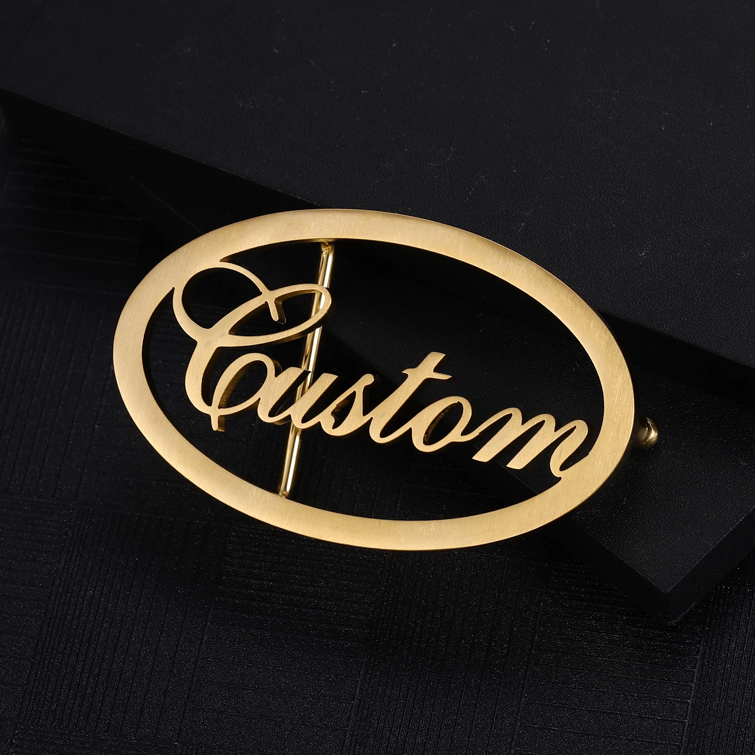 Custom Metal Hollow Letter Brand Belt Buckle For Men With Engraved Logo