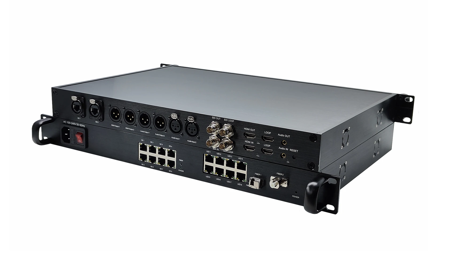 12G SDI Fiber Converter with AUDIO/ETHERNET and Loop Out LC 10KM oem 12g sdi fiber extender transmitter receiver