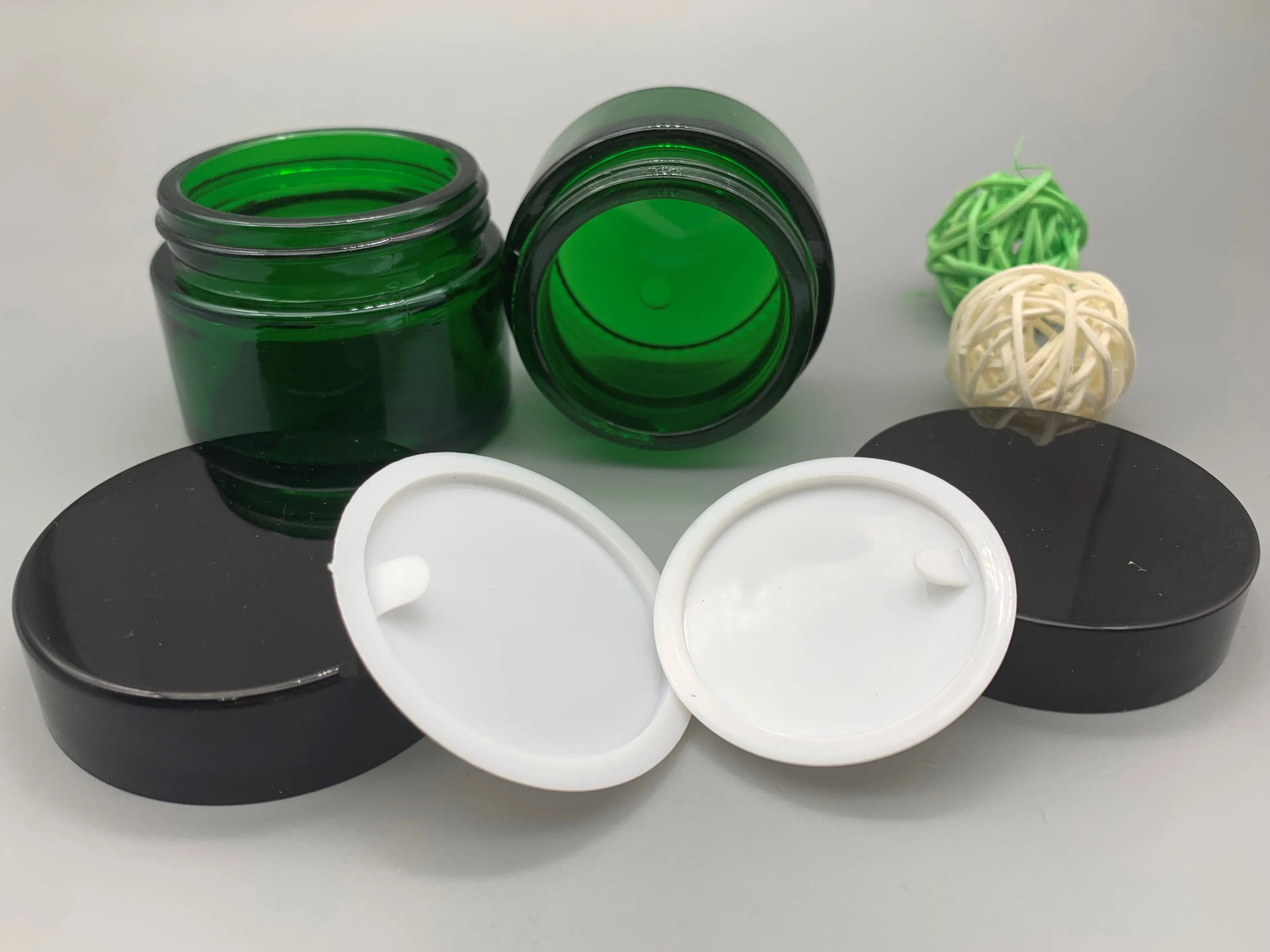 30g/50g green cream jar sealed glass jar Face cream bottle Cosmetics sample separate bottle