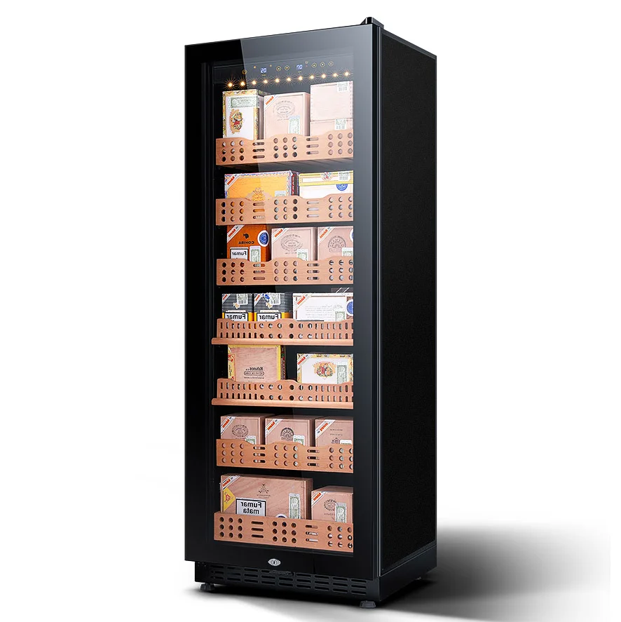 Refrigerator wine cooler Chiller Cigar Humidor Cabinet Freestanding Compact Wine Fridge 103 Bottle Digital Control Glass Door