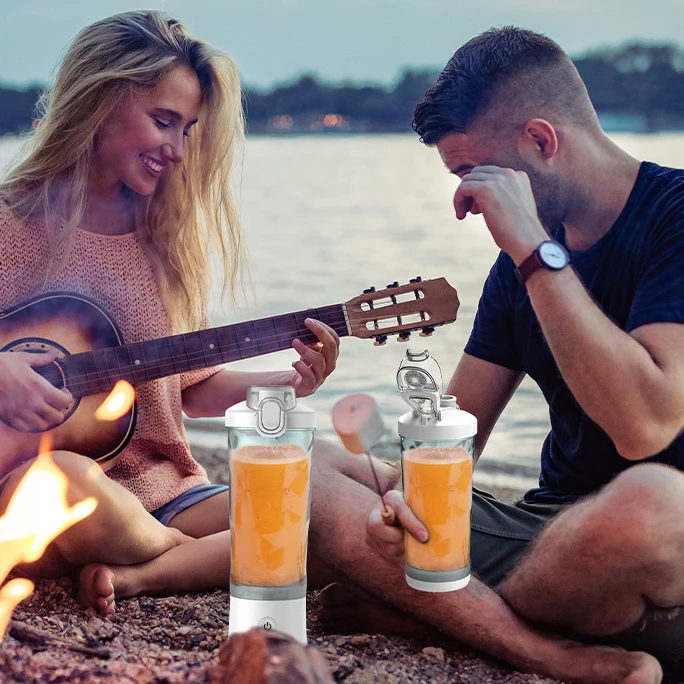 600ML Rechargeable Portable USB Electric Protein Shaker Waterproof Hand Blender with Glass Drinkware and Lid