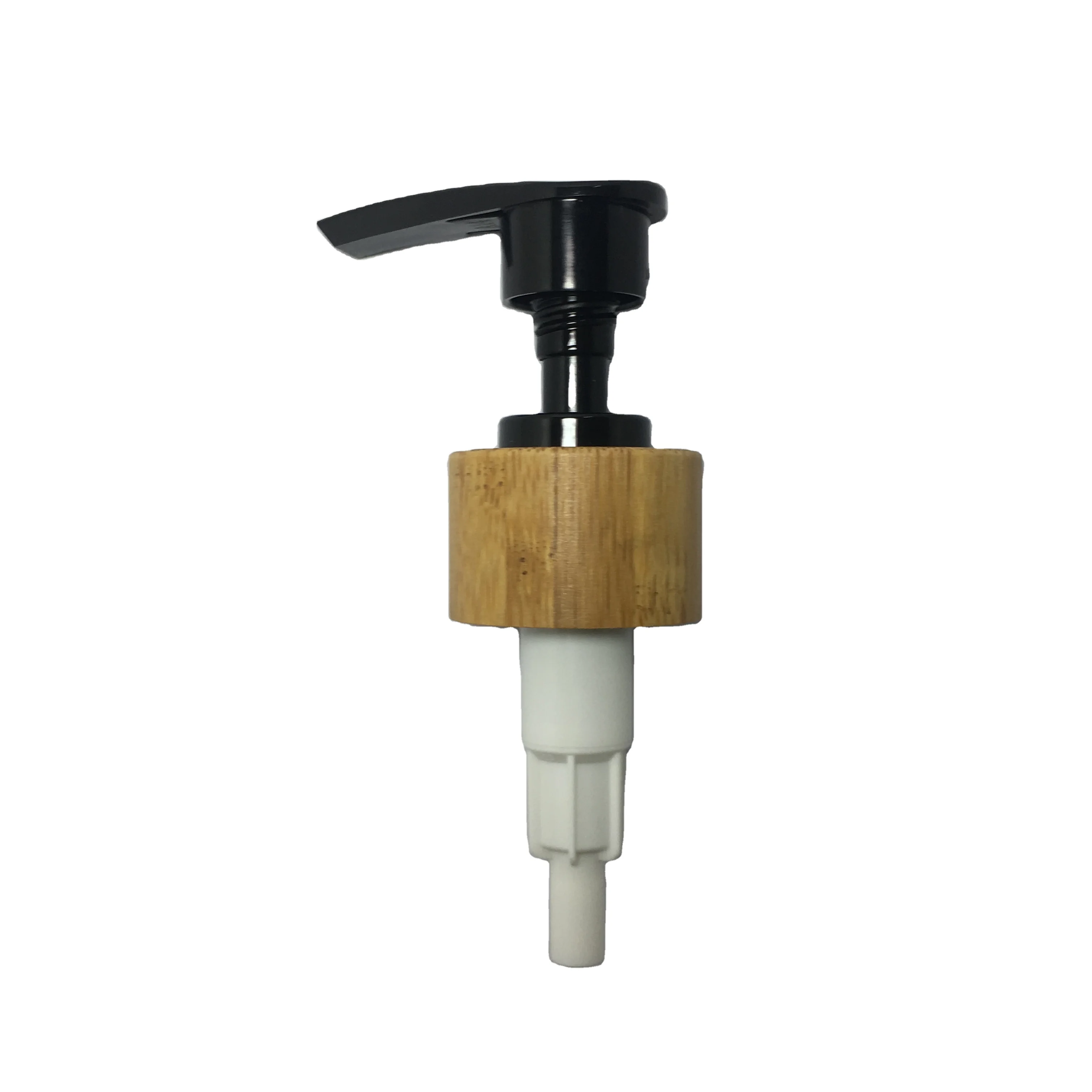 PP plastic lotion pump 24/410 bamboo wooden dispenser pump water transfer printing pump for shampoo bottle