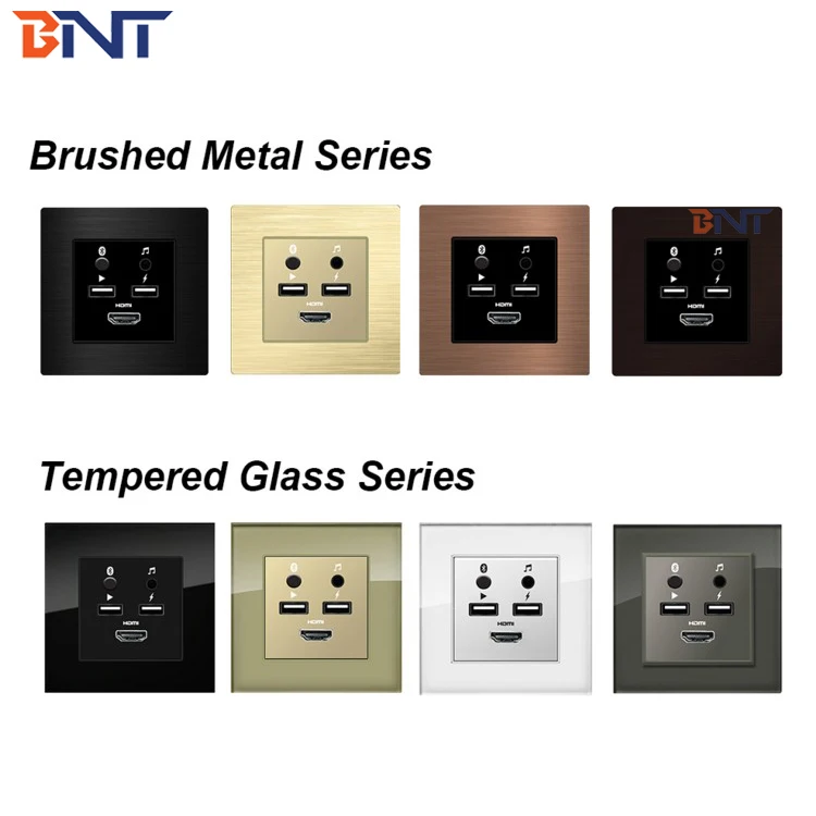 Hotel Room Wall Smart Control Panel / Intelligent Hotel Media Hub Socket