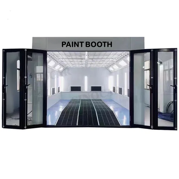 Luxury 8m*4.2m Spray Booth with RIELLO diesel Heating Car/SUV/Light truck  paint room for sale Luxury Car spray booth