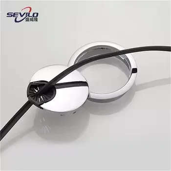 cable grommet square wire office desk double hole cable grommet aluminum Cable box with buffer