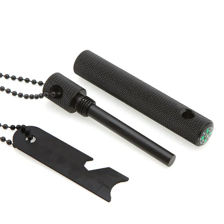 Multifunctional outdoor flint self selfdefen Survival compass Camping Emergency Equipment Fire Starter Flintstones