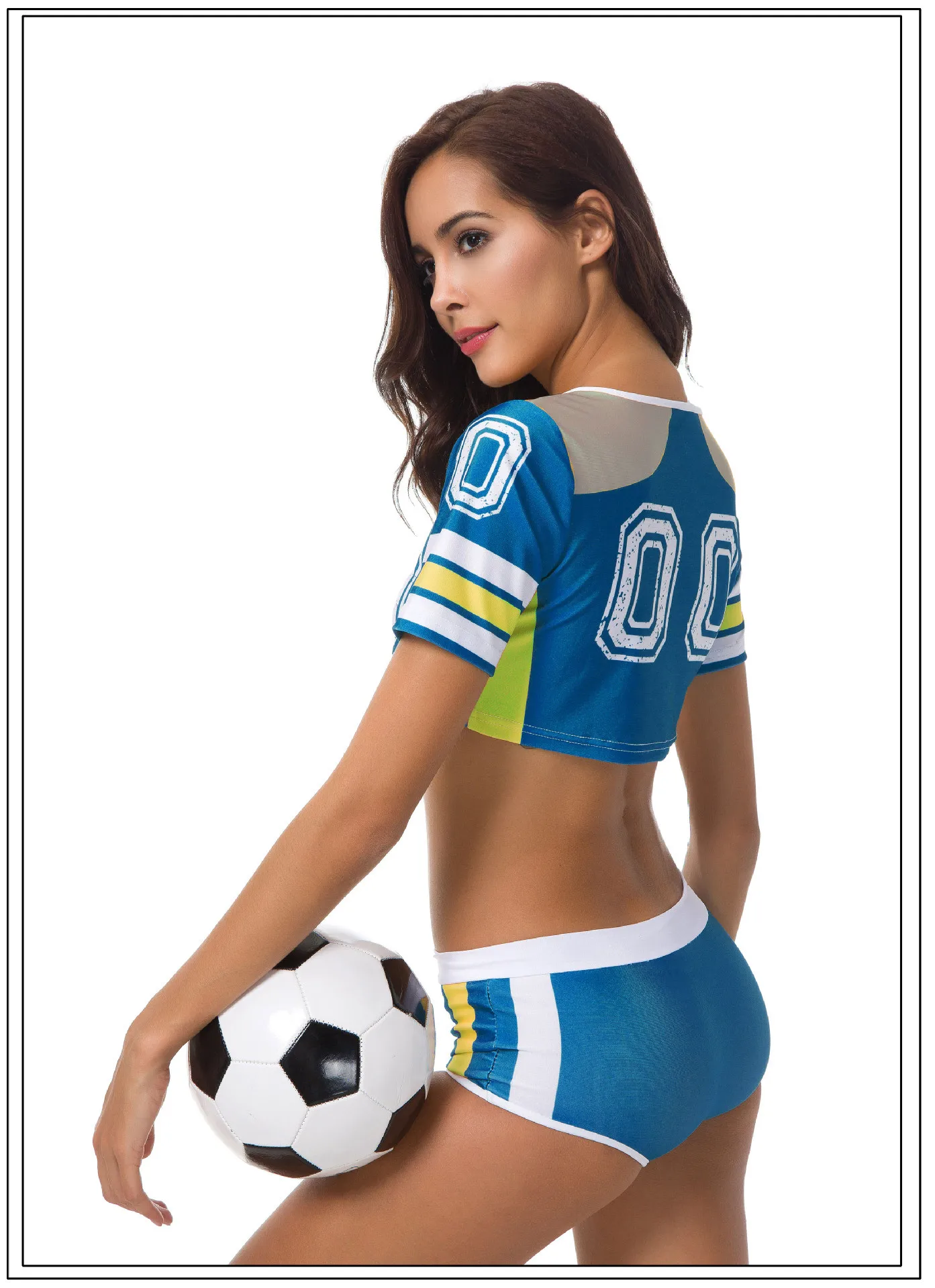 2024 New Products Trending Cheer Uniforms Blue Green Withe Sexy Cheap Cheer Uniforms