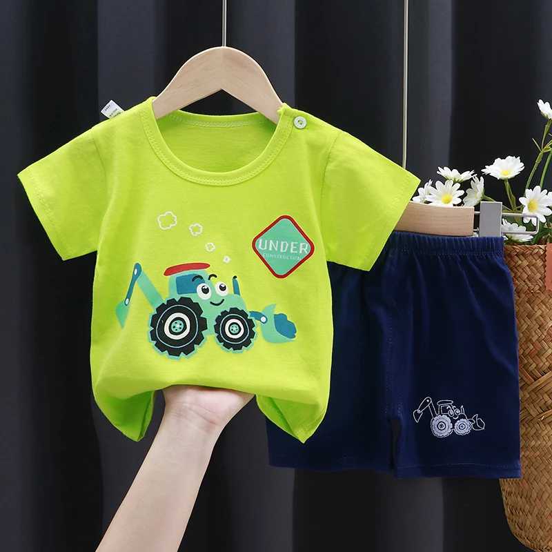 Kids T-shirt shorts 2piece set boys and girls summer clothes baby two-piece suit children clothing