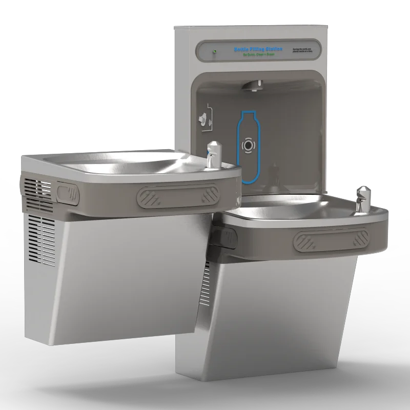 TB35-2DFC Wall Mount Hi-Lo ADA Filtered Water Cooler with Hand Free Bottle Filler
