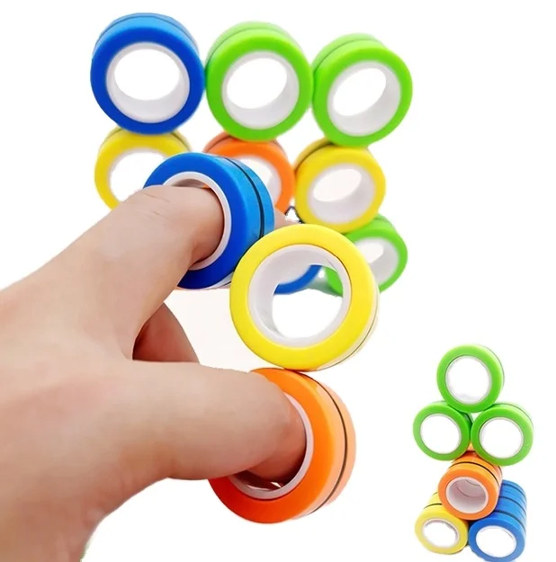 
Drop Shipping New Other Toys Kids Fidgets Stress Relief Toy Anxiety Fidgets Rings Training Relieves Magnetic Ring Fidget Spinner 