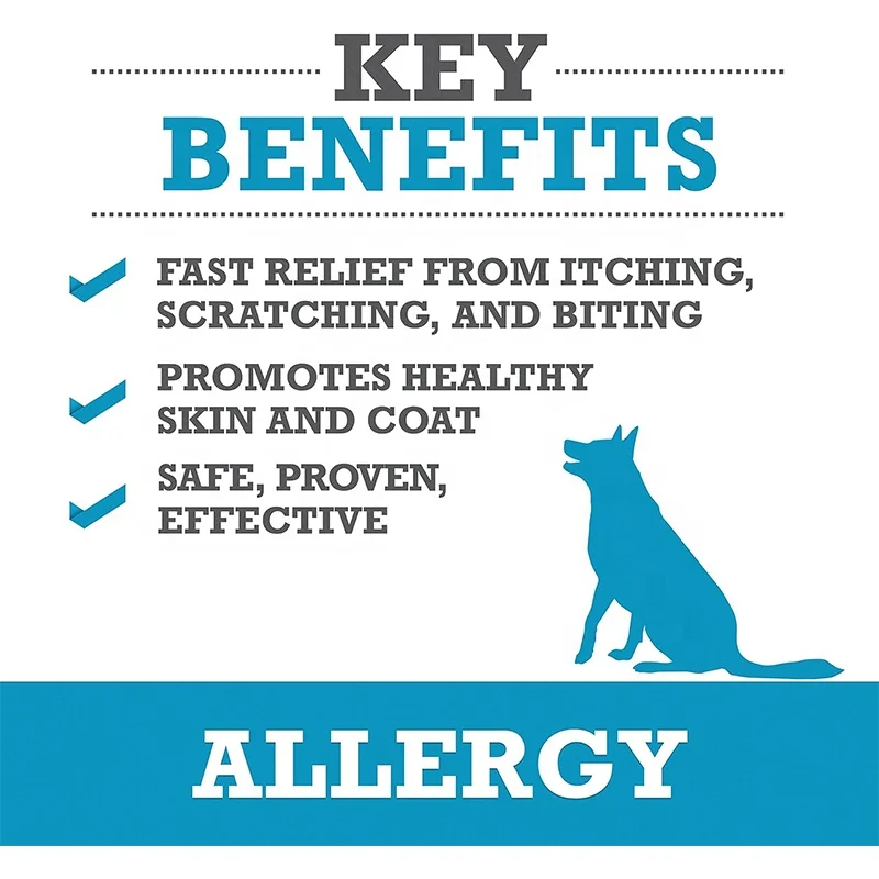 Allergy Relief Dog Chews + Omega 3 for Dogs - for Dry Itchy Skin - Skin & Coat Supplement