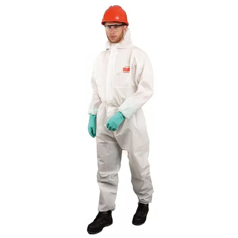 Disposable White Laboratory Coveralls Non-Woven Protective  Breathable Dust-Proof Water-Proof Spraying  laboratory coveralls