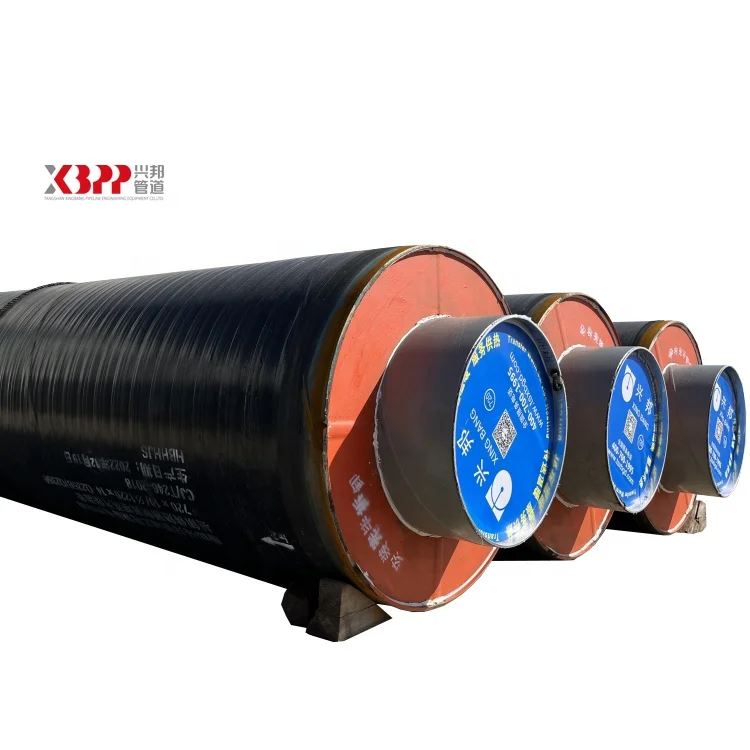 xingbang underground 3pe anticorrosive steel jacket calcium silicate rock wool insulation preinsulated steel pipe for steam
