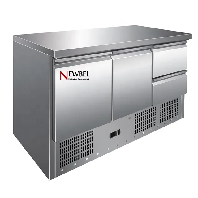 Newbel S903-2D Wholesale Professional Stainless Steel Pizza Prep Table Refrigerator/Refrigerated Pizza Counter Chiller