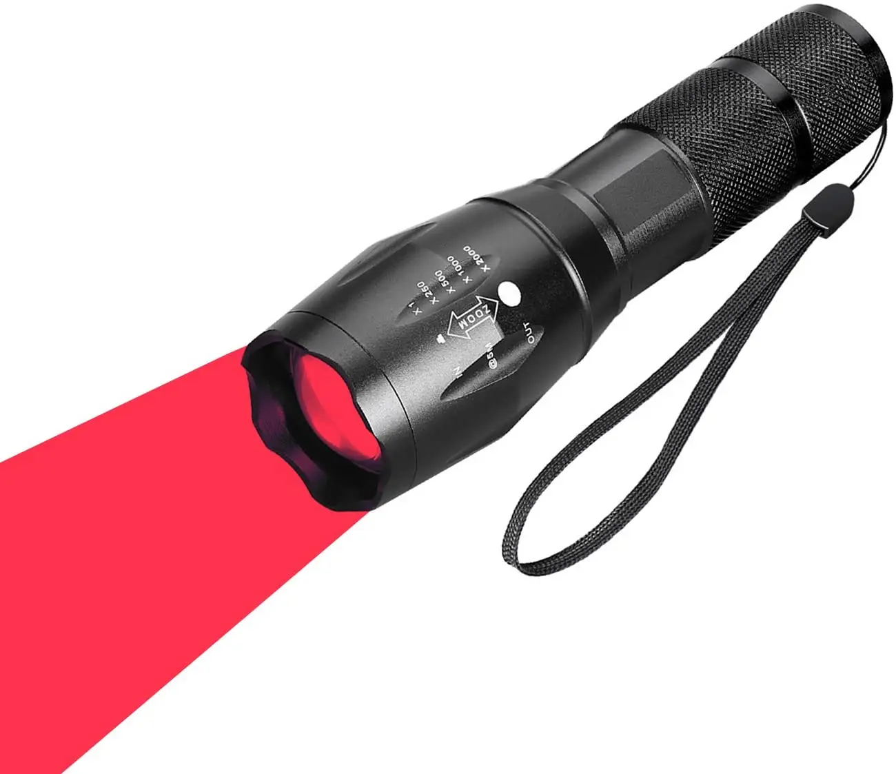 Photo Darkroom Red Light Waterproof Zoomable 630NM 660NM Medical Curing Torches LED Red Light Best Hunting Flashlights