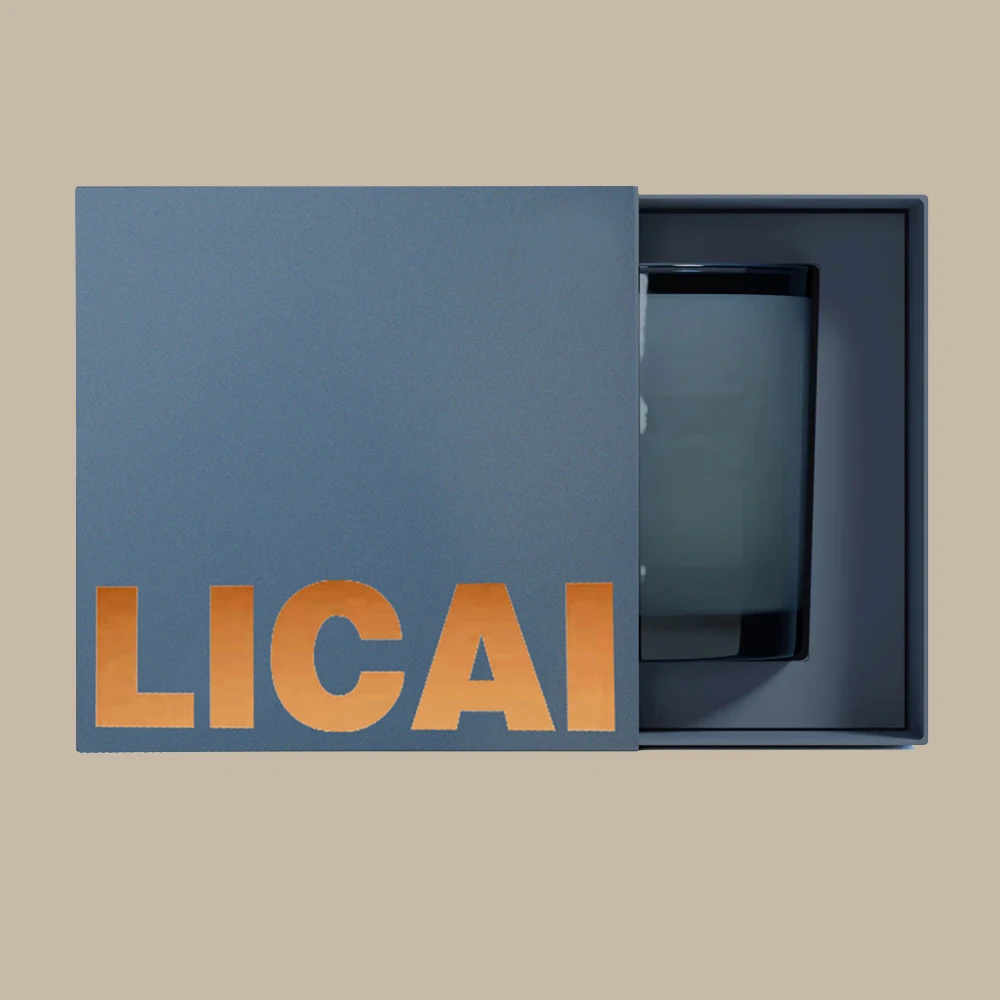 custom logo empty luxury 8 10 oz rigid scented candle jar drawer gift box packaging for candle