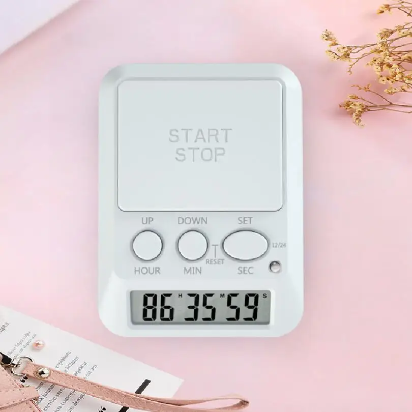 Multi-function Digital Kitchen Timer Count up & down alarm ring big logo area LCD digital Timer with backing light