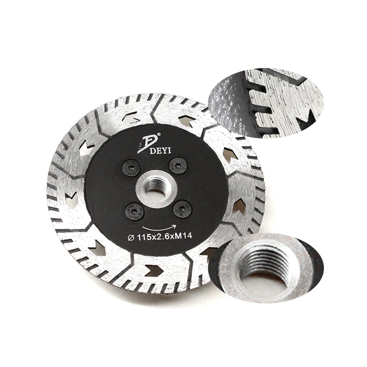 OEM 115MM pressed diamond Cutting Grinding Disc 4.5inch saw blade Thread for granite cutting