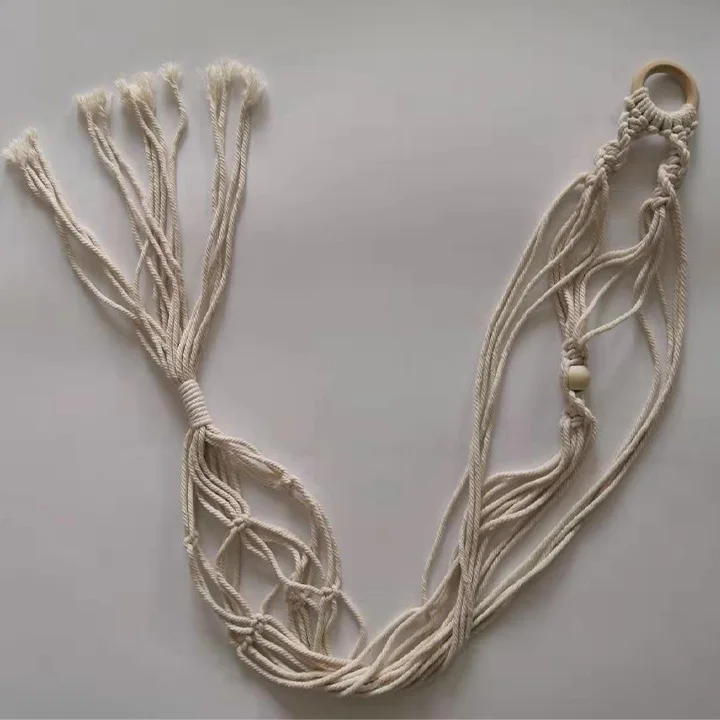 Cotton hemp rope Purely Hand Knitting Pot Garden Plant Hanging basket Net Home Office