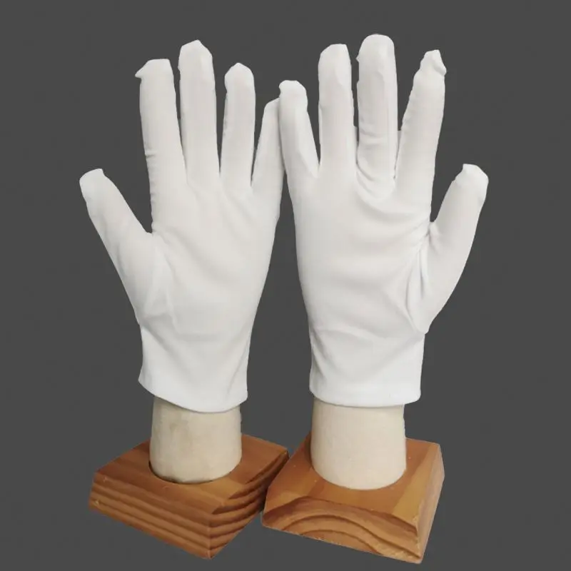 Manufacturer 100% Microfiber Gloves White Polyester Dust Free Gloves for Jewelry