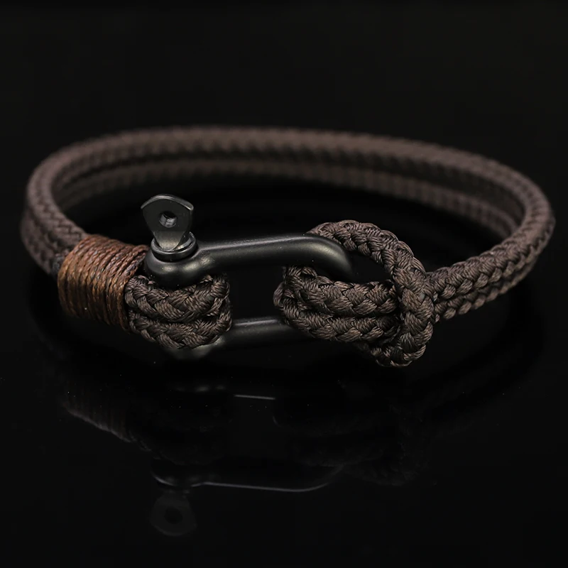 wholesale multi-layer leather made woven hand rope stainless steel bracelet FOR men