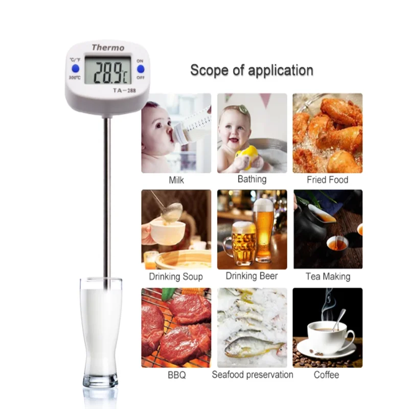 Portable Electronic LCD Monitors Stainless Steel Sensor Probe Cooking BBQ Food Meat Digital Thermometer Tools