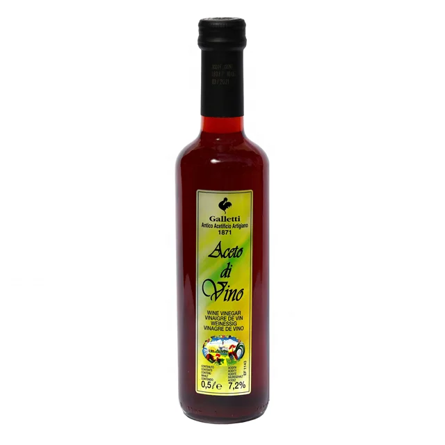 High Quality Red Wine Vinegar Dressing Made In Italy Acidity 7,2%