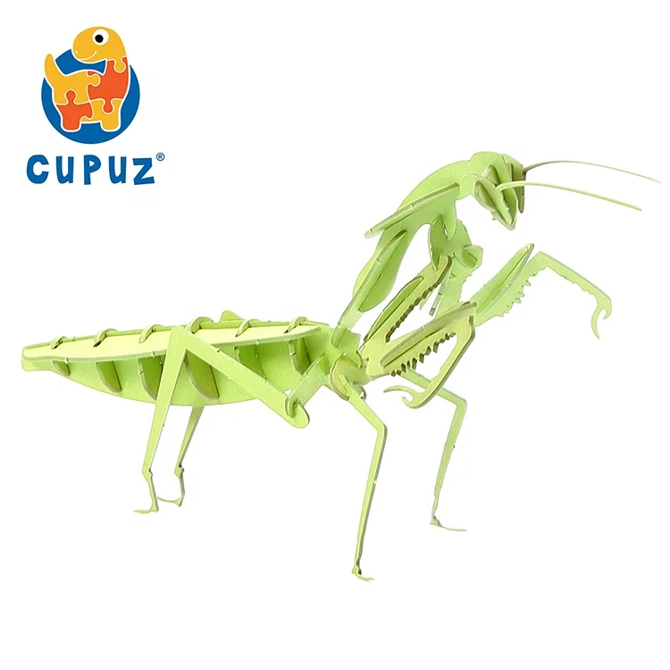 Handmade crafts 3D paper puzzle| Educational toys| Green mantis DIY toy for kids