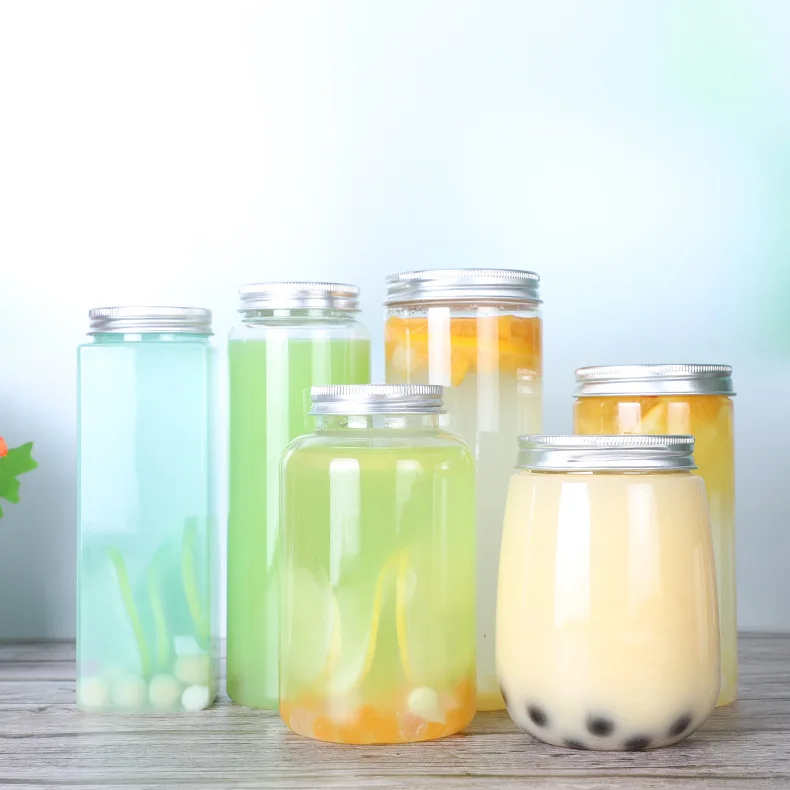 500 ml/650 ml Transparent Juice Bottle Milk Tea Cup plastic juice bottle Accept Customized Logo