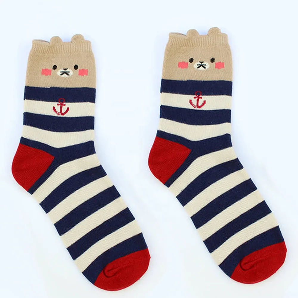 
3D Cute Bear Dress Socks Custom Animals Design Socks Box 
