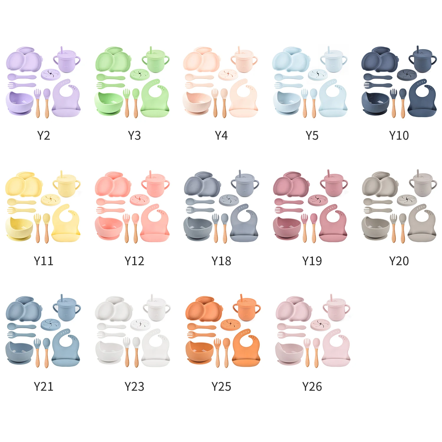 Newsun The Cartoon Silicone Baby Products Child Rabbit Plate Baby Feeding Bowl Plates Sets Baby Feeding Tableware For Kids