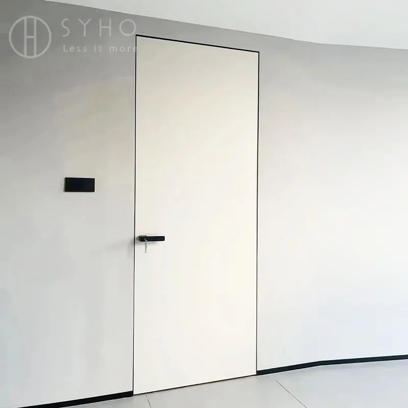 SYHO Germany room timber invisible door wood veneer door invisible for bedroom interior wood invisible door