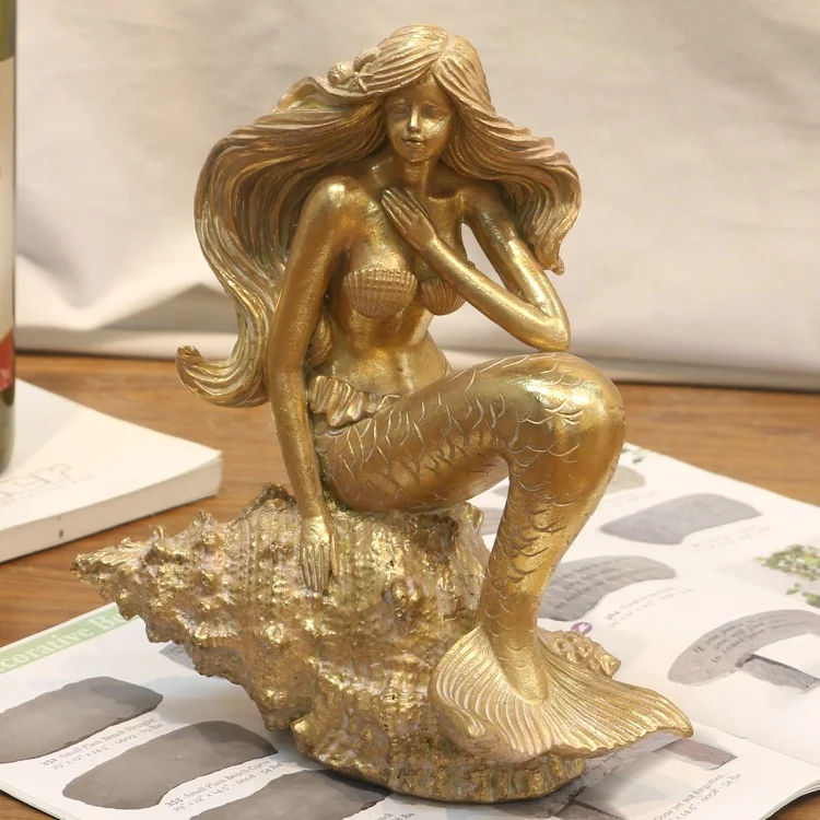 Resin Crafts Ornaments Home Decor, Luxury Deer Deco Home Table Decoration Resin Wholesale Mermaid Figurine,