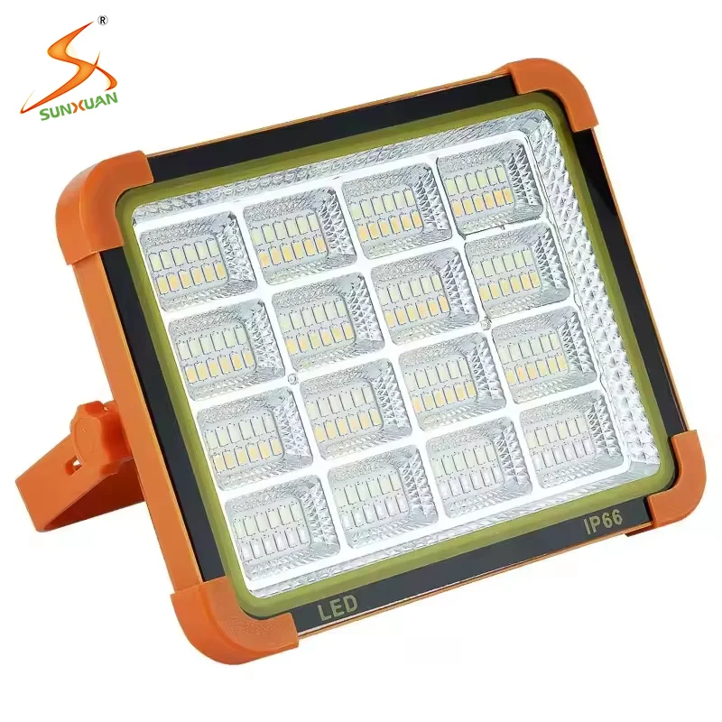 Outdoor emergency solar powered flood light portable hand light good for cell phone emergency battery bank charge