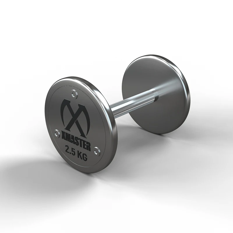GYM  Chrome  Steel Dummbell with Fixed Handle