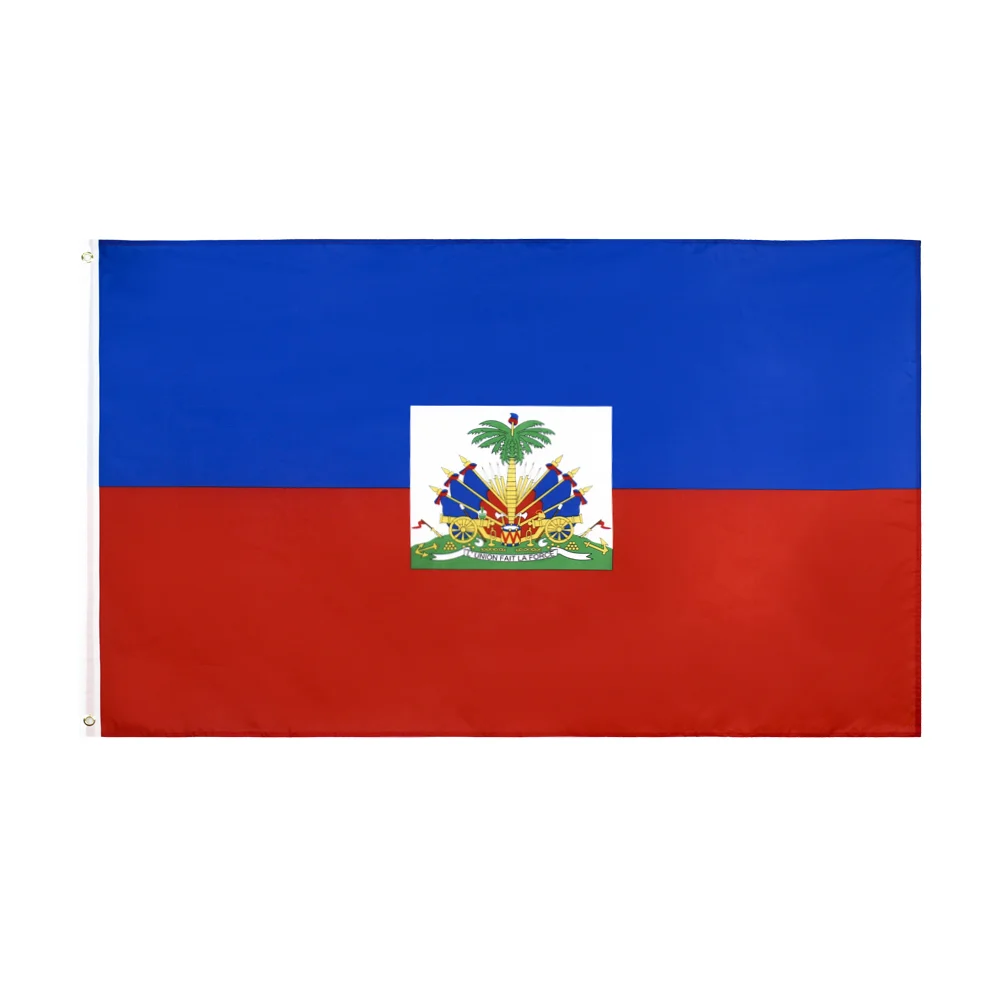 Wholesale 100% Polyester Printed 3x5 Ft National Haitian Flags Custom 90x150 cm Haiti Country Flag