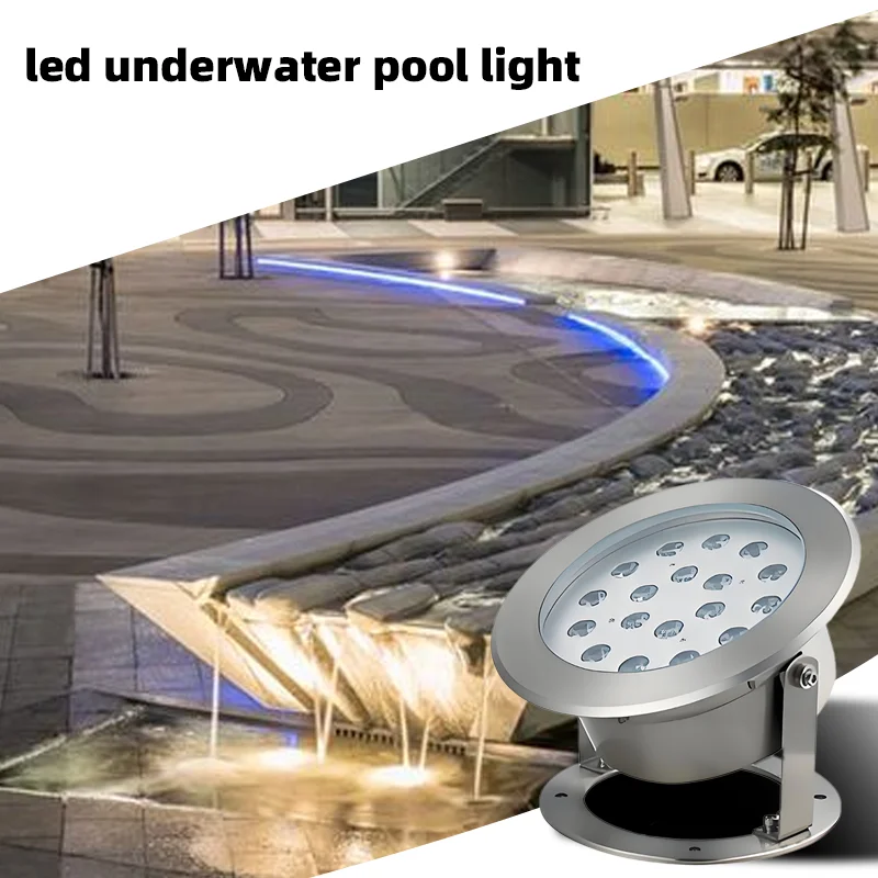 Stainless Steel IP68 LED Underwater Lights 18W 24W 36W White Emitting Swimming Pools Landscape Outdoor Waterproof DC/AC12-24V