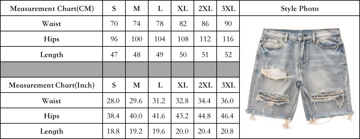 Popular Summer Slim Ripped Paint Indolent Hip Hop Washed Mens Jeans Short