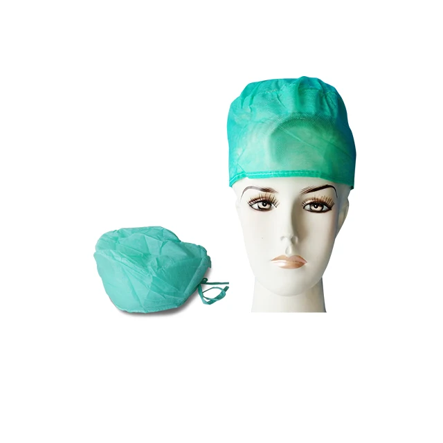 Hot sale Disposable PP Non woven Head Cover Hospital Doctor Surgical Hood Cap with Tie