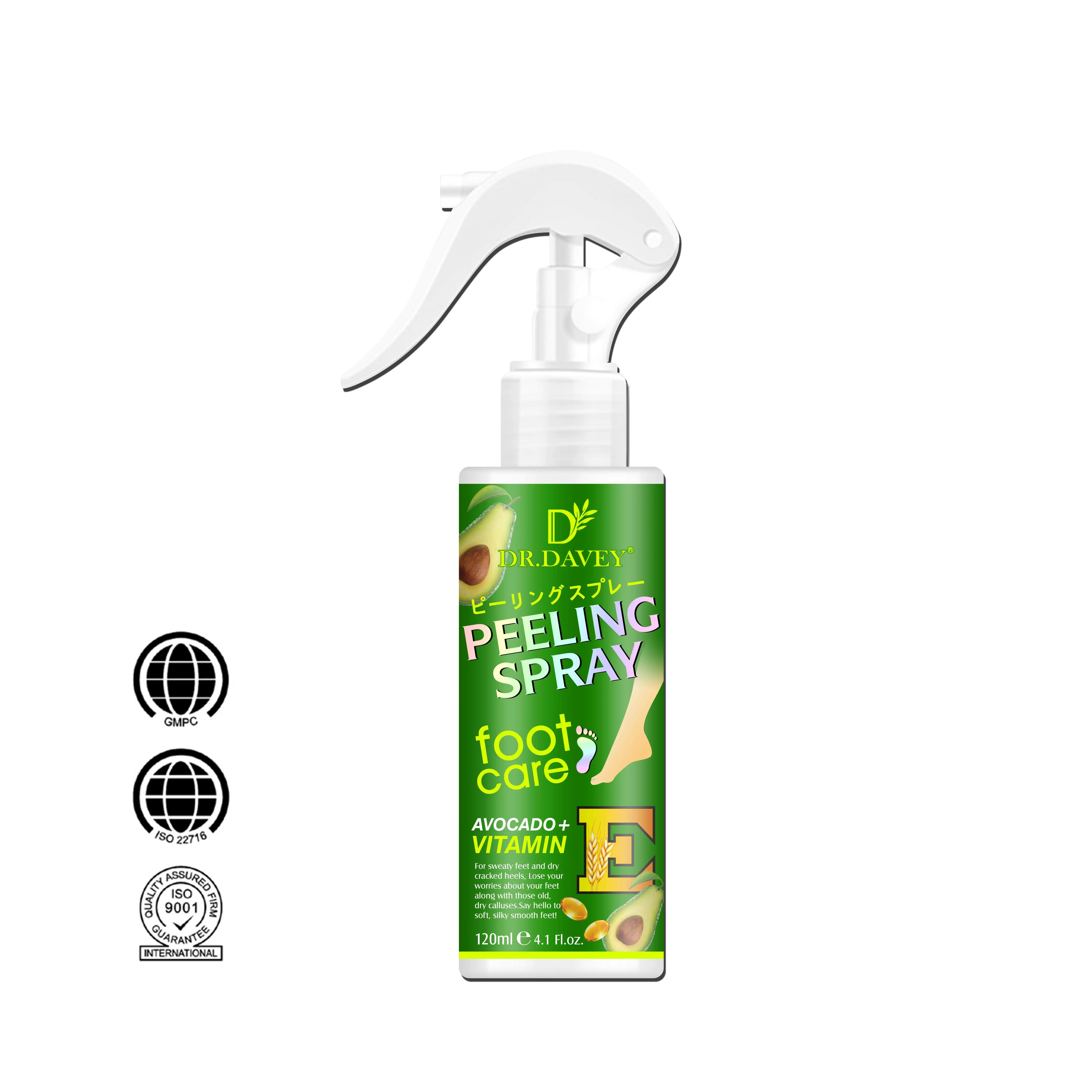 DR.DAVEY avocado and vitamin e foot care peeling spray for sweaty feet and dry cracked heels,silky smooth feet