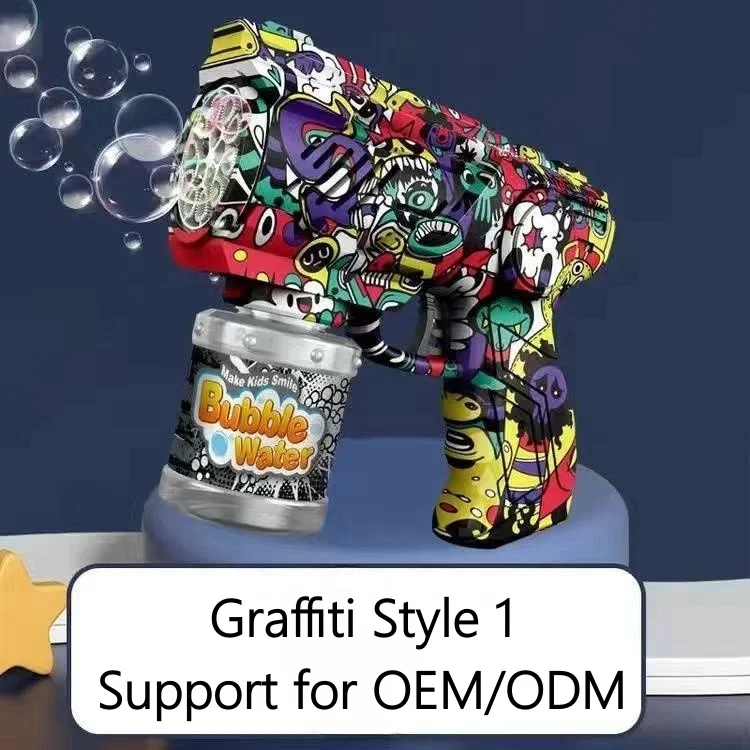 Graffiti Bubble Toys Machine Hot Sale Toy Plastic Electric Bubble 10 Hole Shotgun New for Kids Graffiti Electric Unisex ABS