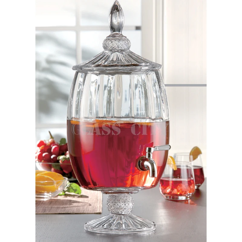 Hot selling product glass beverage dispenser 6500ml for restaurant