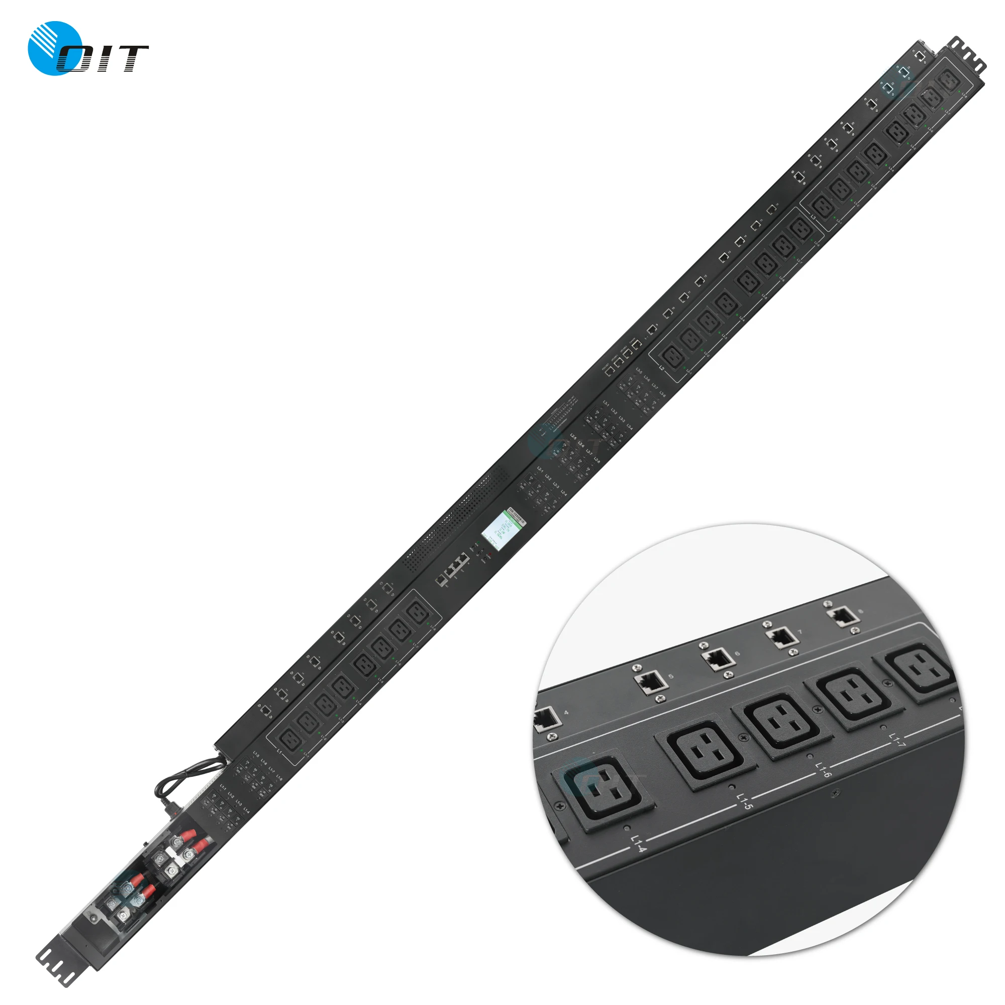 High Power 140A 100KW  24Ways C19 Smart PDU with Ethernet Switch Power Distribution Unit