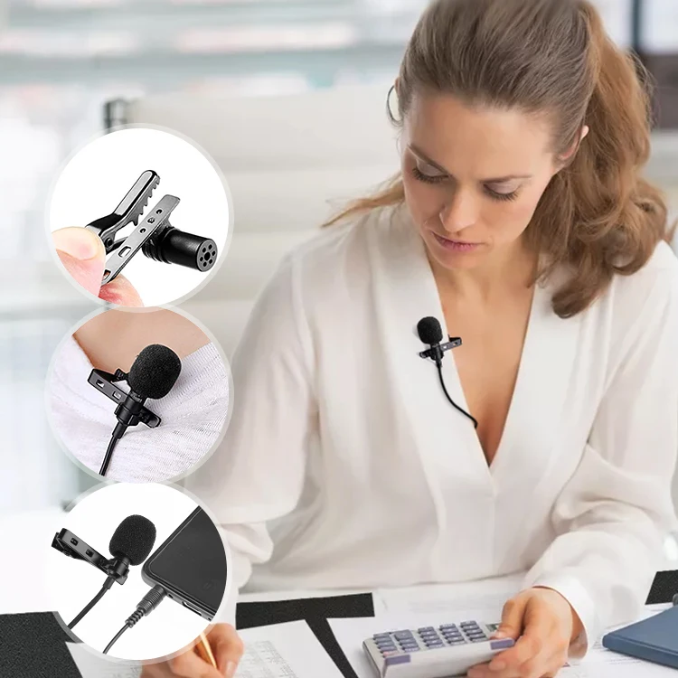 newest portable 3.5mm/35mm wired mobile lavalier lapel external microphone 35 for smartphone electret phones recording