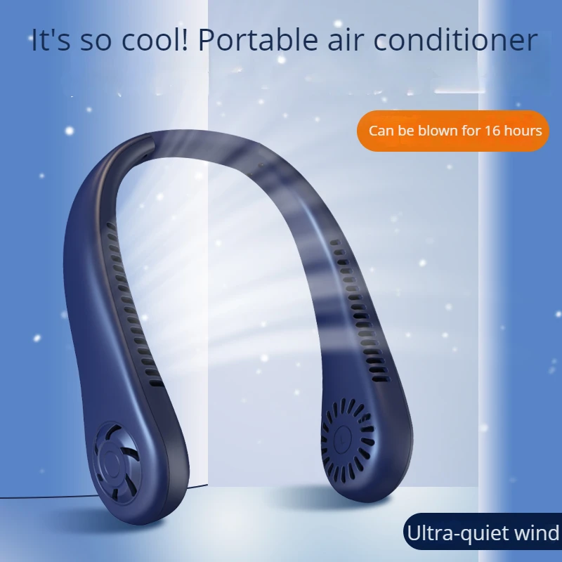 Portable 1200mAh Rechargeable Mini Neck Fan High Quality Foldable Bladeless Neck Cooling Fan