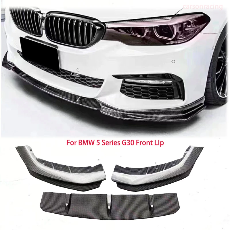 Для BMW 5 серии G30 влажное углеродное волокно FD стиль передний бампер Комплект кузова LCi три части из углеродного волокна передняя губа